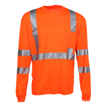 Long Sleeve Reflective Safety Shirt Wholsale with Rib Neck